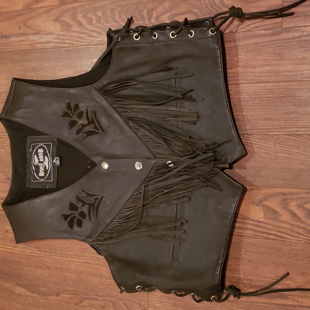 River road leather vest Large